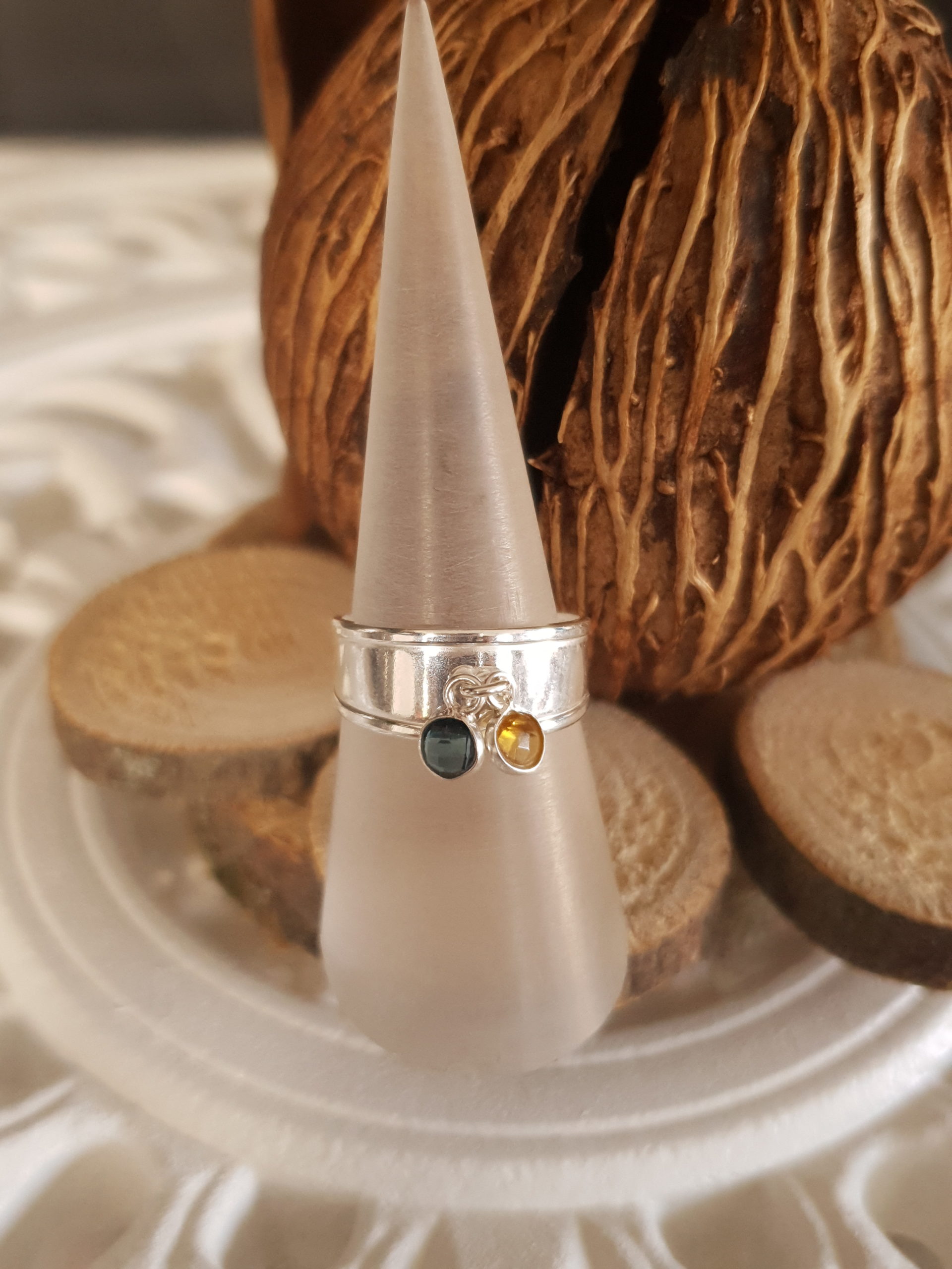 Ref.0103 Bague double Topaze et Citrine