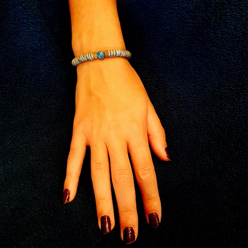 Ref.65809 Bracelet création perles et Apatite bleue